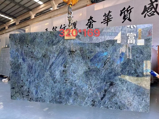 Big Slab Polished Shining Labradorite Blue Granite Countertop e Island Table Design