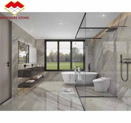 Pedra natural cortada à medida Foshan Jazz grego Chapa de mármore branco com acabamento polido