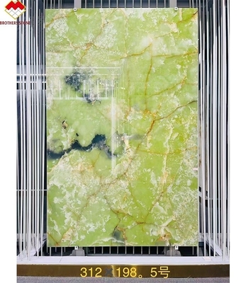 16 18mm espessura pedra verde de ônix para estilo de design moderno painel de parede e balcão
