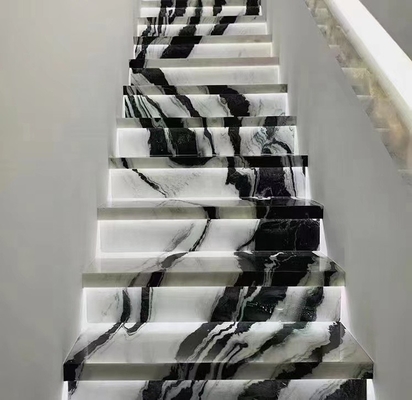 Painel de escada interior com LED Panda marmoreiro branco pisos e elevadores para villa verificado