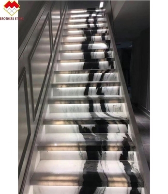Painel de escada interior com LED Panda marmoreiro branco pisos e elevadores para villa verificado