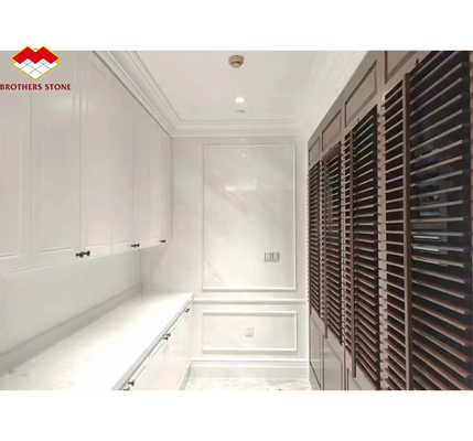 Chapa de painel de parede de pedra polida de mármore de Thassos branco para design de hotel moderno