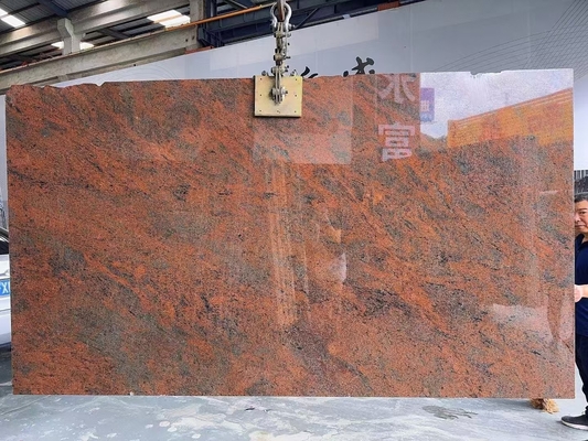 Moderno Ferro Báltico Vermelho Granito Cozinha balcão e escada Design em vermelho multicolor