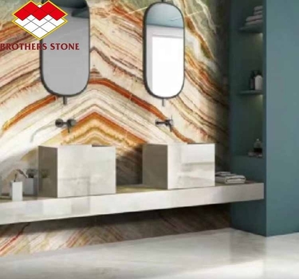 Chapas de pedra de mármore de ônix cortadas à medida perfeitas para decoração doméstica e mesa de sala de estar