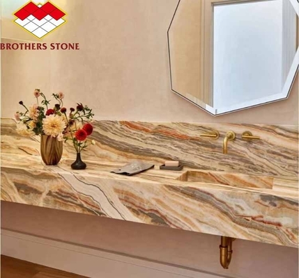 Chapas de pedra de mármore de ônix cortadas à medida perfeitas para decoração doméstica e mesa de sala de estar