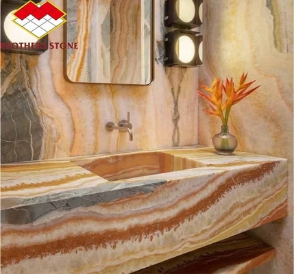Chapas de pedra de mármore de ônix cortadas à medida perfeitas para decoração doméstica e mesa de sala de estar