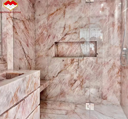 Grande laje de pedra de mármore de cristal afinado para luxuoso design de lavatório de banheiro de hotel moderno