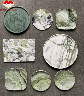 2024 Hotel Marble Cut-to-Size Set de Jantar com pratos e tigelas de padrão de mármore moderno