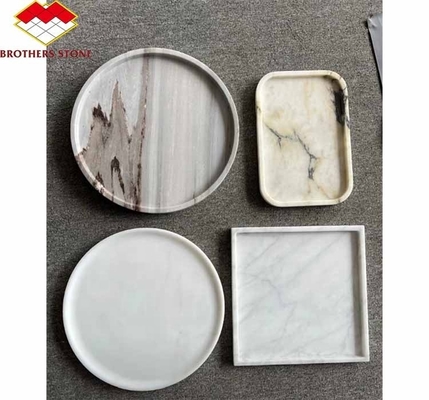 2024 Hotel Marble Cut-to-Size Set de Jantar com pratos e tigelas de padrão de mármore moderno