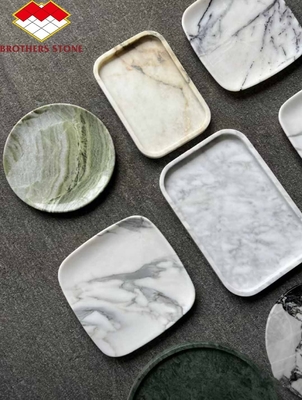 2024 Hotel Marble Cut-to-Size Set de Jantar com pratos e tigelas de padrão de mármore moderno