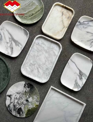 2024 Hotel Marble Cut-to-Size Set de Jantar com pratos e tigelas de padrão de mármore moderno