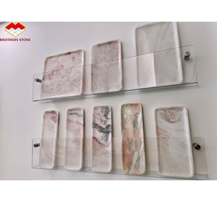 Rose Rainbow Luxury Stone Tray em rosa macio para decoração moderna de villas e hotéis
