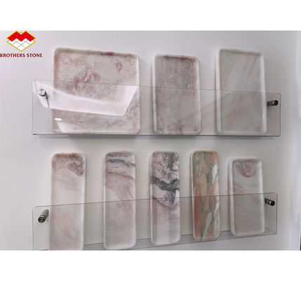 Rose Rainbow Luxury Stone Tray em rosa macio para decoração moderna de villas e hotéis