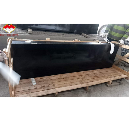 Cor Preta Pura Granito Lâmina Superfície Polida Finalização Forma de Lâmina Grande
