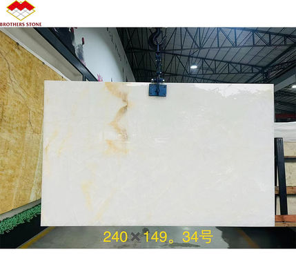 Tipo de mármore de laje de ónix branco para bancada de cozinha de luxo e design de parede da Yunfu