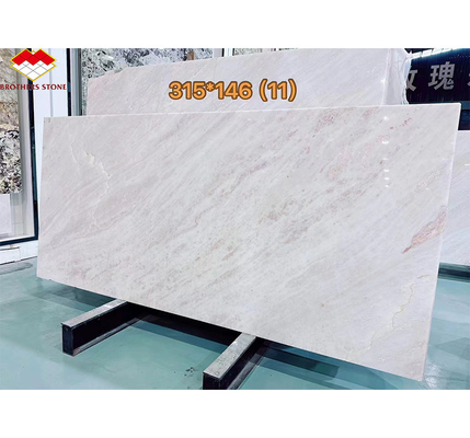 Pedra de mármore natural rosa-arco-íris polida para mesa de jantar moderna em hotéis e vilas