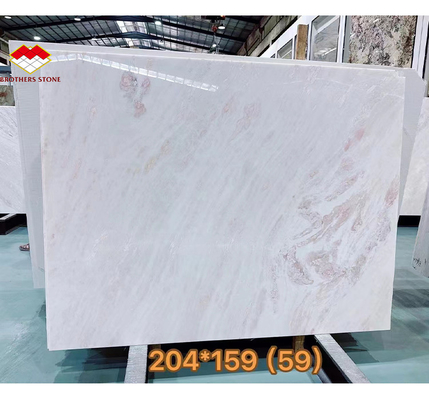 Pedra de mármore natural rosa-arco-íris polida para mesa de jantar moderna em hotéis e vilas