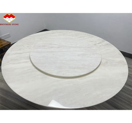 Pedra de mármore natural rosa-arco-íris polida para mesa de jantar moderna em hotéis e vilas