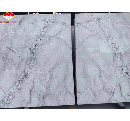 Modernas lajes de granito branco de Calacatta para escadas interiores, degraus e design de parede