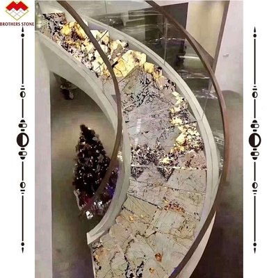Escadaria de cerâmica de mármore de qualidade com mosaico de degraus em branco com acabamento vidrado personalizado