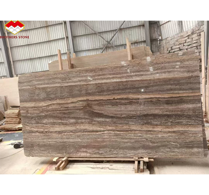 Chapa de mármore de travertino para hotel villa revestimento e decoração de pedra de prata polida