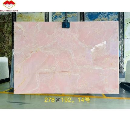 Lâmpadas modernas de cristal translúcido rosa de ônix de pedra para painel de fundo de parede iluminado
