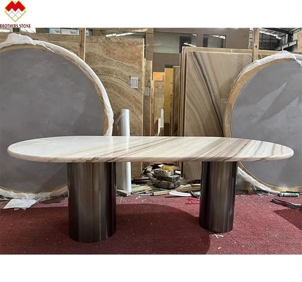 Palissandro Blue Marble Table Top Modern Dining Table com desenho e tamanho 180*90cm