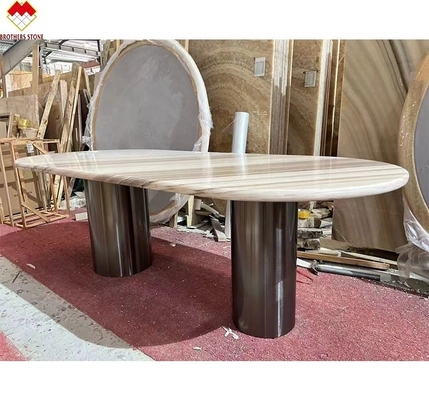 Palissandro Blue Marble Table Top Modern Dining Table com desenho e tamanho 180*90cm