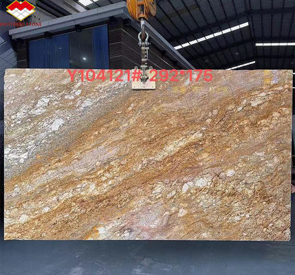 Hotel de Design Moderno Granito Branco Ornamental com Veias Douradas 20mm Grandes Chapas Polidas