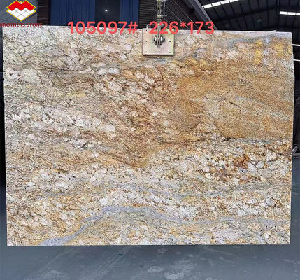 Hotel de Design Moderno Granito Branco Ornamental com Veias Douradas 20mm Grandes Chapas Polidas