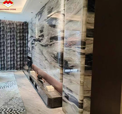 Pintura de tinta moderna de mármore grande laje de painel de parede cinza afinado e azulejos de balcão de cozinha