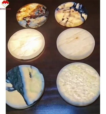 Moderno Design Fotoelétrico Transparente Quartz Pedra de Coasters para Copas de Chá