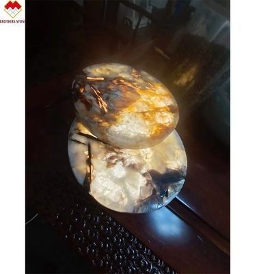 Moderno Design Fotoelétrico Transparente Quartz Pedra de Coasters para Copas de Chá