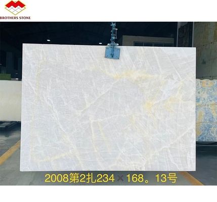 Tabela de mármore de ônix translúcido Cristallo em design moderno para jantares de luxo