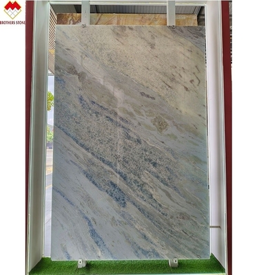 Modern Onyx Marble Tipo Translúcido Sombra Azul Quartzite Laje para Sala de estar