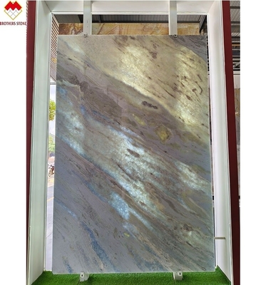 Modern Onyx Marble Tipo Translúcido Sombra Azul Quartzite Laje para Sala de estar