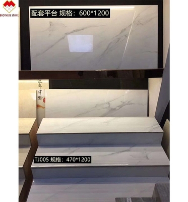 Chapas de piso de cerâmica polida vidradas Preços Baratos Chapas de escada de porcelana de corpo inteiro 1200*470mm na China