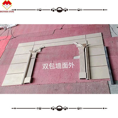 Venda a quente de relevo de parede de mármore beige claro em pedra esculpida em relevo de mármore natural murais para villa