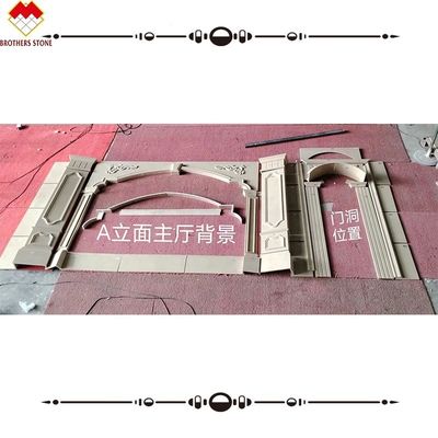 Venda a quente de relevo de parede de mármore beige claro em pedra esculpida em relevo de mármore natural murais para villa