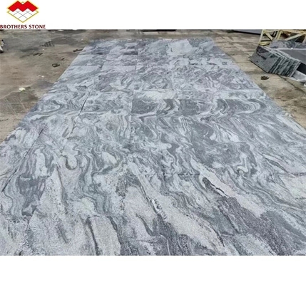 Modern Hotel Matt Superfície de acabamento de pedra natural Granito cinza escuro com veias brancas Escalão