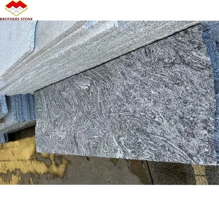 Modern Hotel Matt Superfície de acabamento de pedra natural Granito cinza escuro com veias brancas Escalão