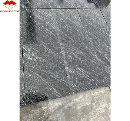 Modern Hotel Matt Superfície de acabamento de pedra natural Granito cinza escuro com veias brancas Escalão