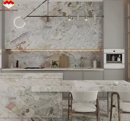 Design de hotel moderno Monet polido jardim mármore grande laje para banheiro Vanity lava-louça