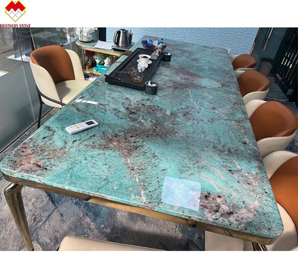 Big Slab Multicolor Verde Guatemala Verde Mesa de Jantar de Mármore Mesa de Café Para Villa