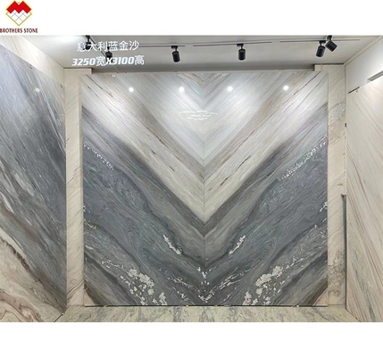 Grande pedra de forma de laje Palissandro azul de mármore para parede de apartamento e revestimento do chão