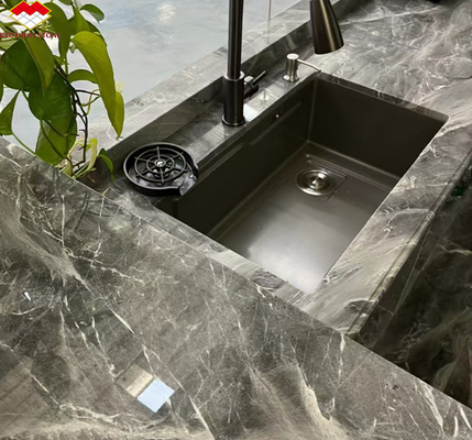 Modern Polished Pradas Grey Marble Countertops para Villa Hotel Design Gráfico