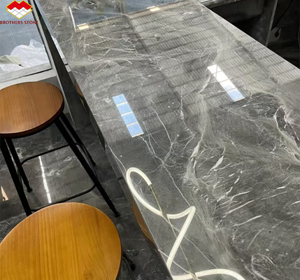 Modern Polished Pradas Grey Marble Countertops para Villa Hotel Design Gráfico