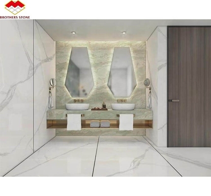 Estilo de Design Moderno Big Slab Jade Verde Ónix Pedra de Mármore para Parede e Mesa do Banheiro