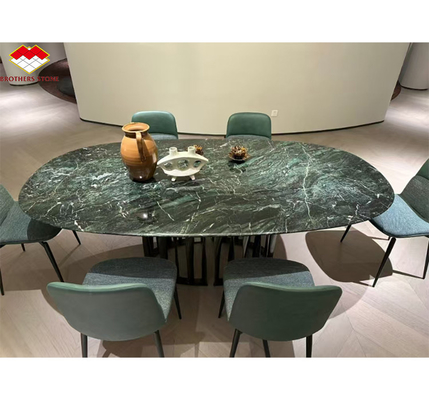 Pedra Natural Olho de Gato Verde Big Slab mesa de jantar para decoração de interiores de villas