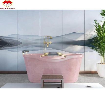 Pedra natural retroiluminada Ónix rosa Laje de pedra translúcida para mesa moderna e batutub
